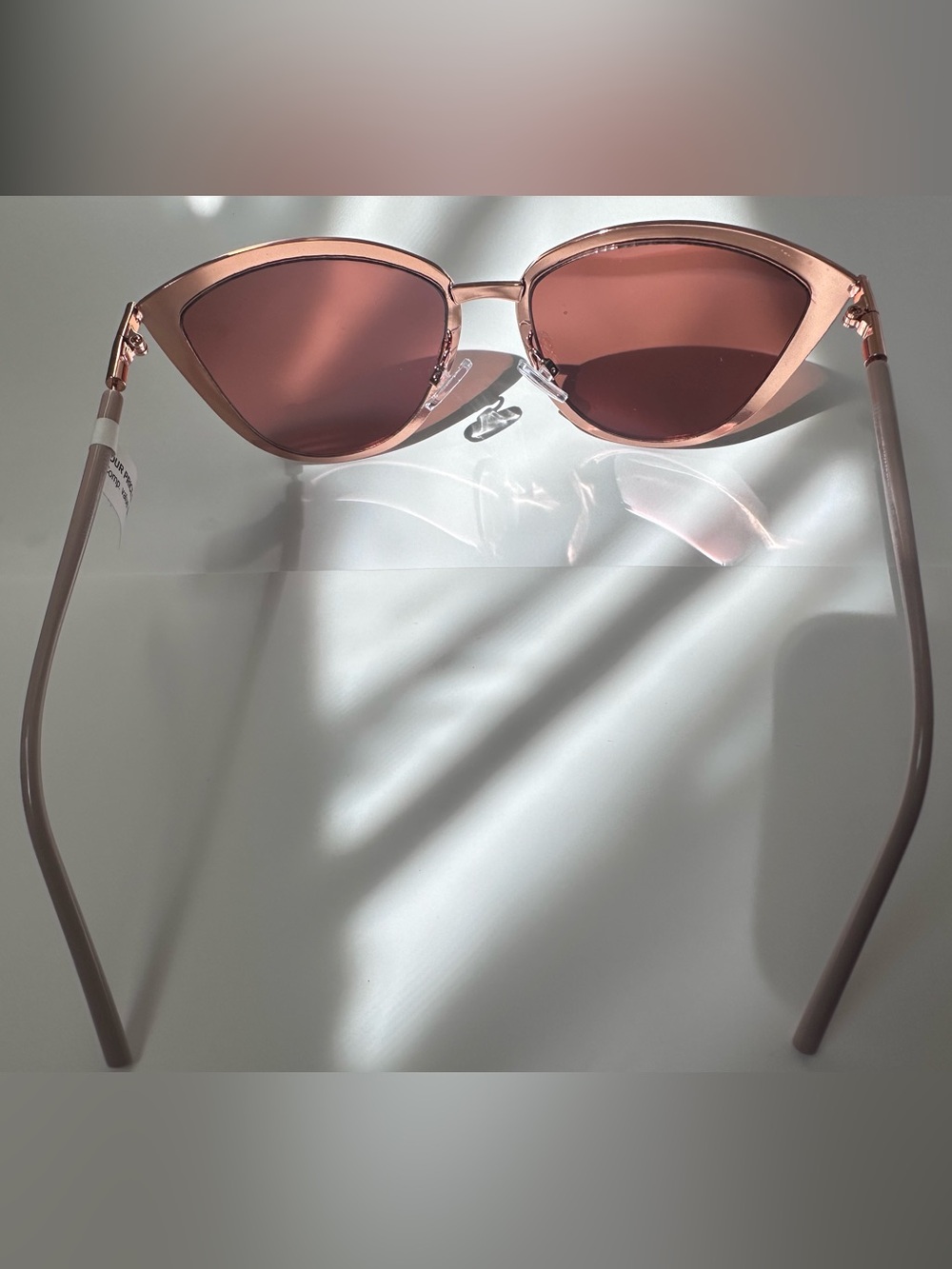 Women's Rose Gold Cat Eye Sunglasses - Pink Lenses